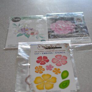 Lot of 3 flower die sets by Sizzix